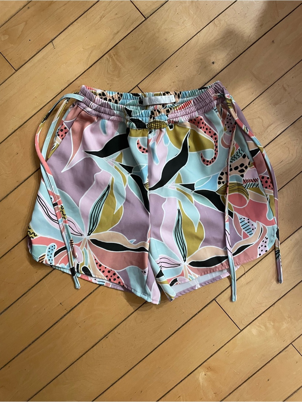 Simons Pastel Floral Drawstring Athletic Shorts